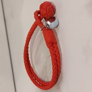 Bottega Veneta Intrecciato Red double bracelet
